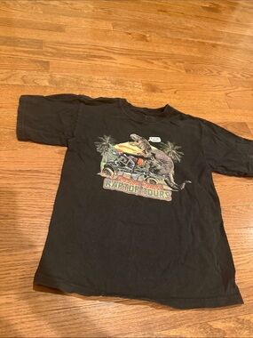 Black Dino Graphic Kids Short Sleeve Tee - Raptor Tours
